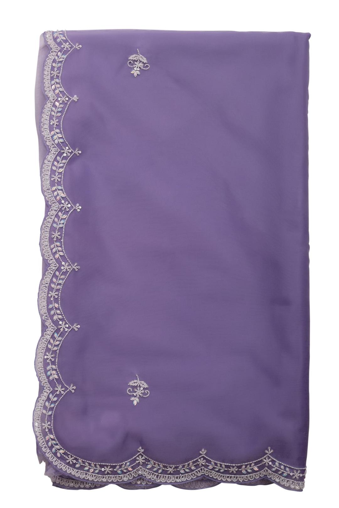 Lavender Embroidered Organza Saree F00899C