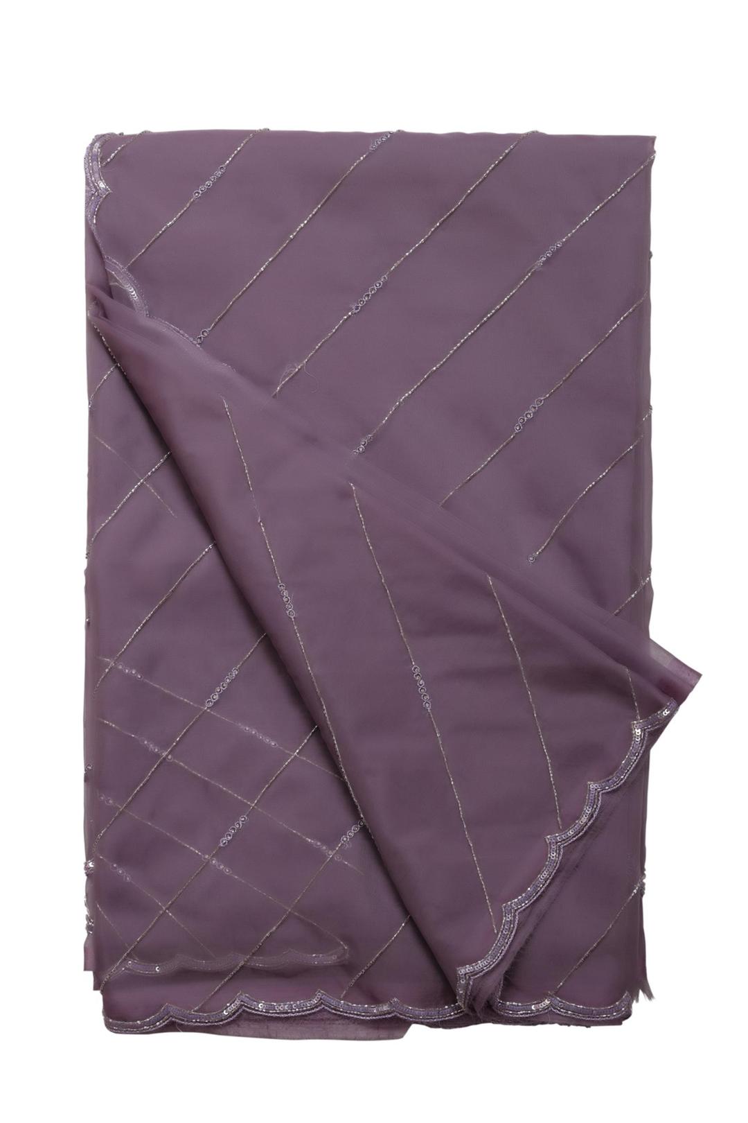 Violet Embroidered Organza Saree F00900C