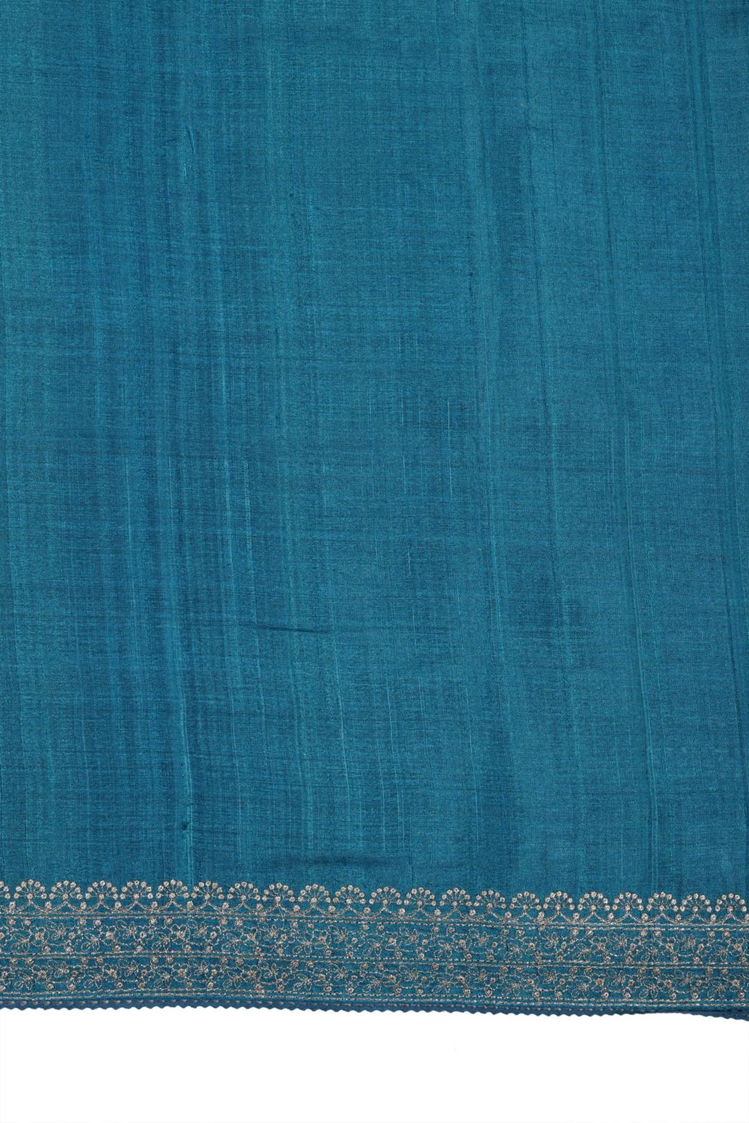 Blue Embroidered Tussar Saree F00118C