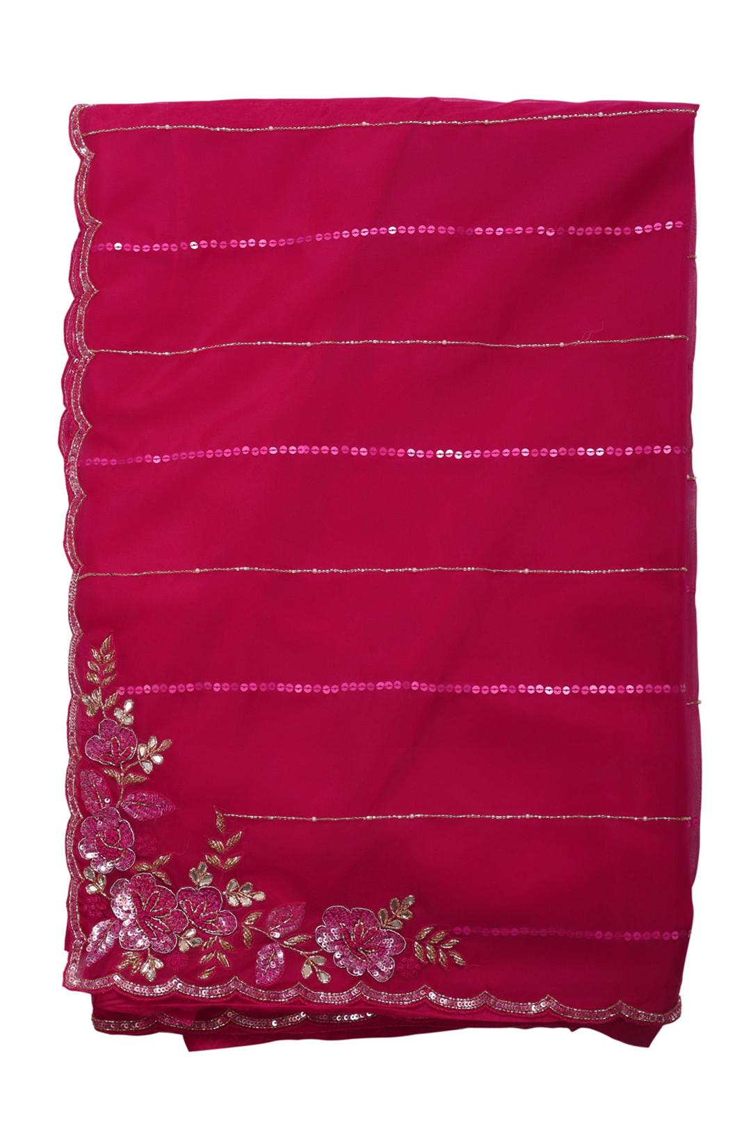 Pink Embroidered Organza Saree F00901D