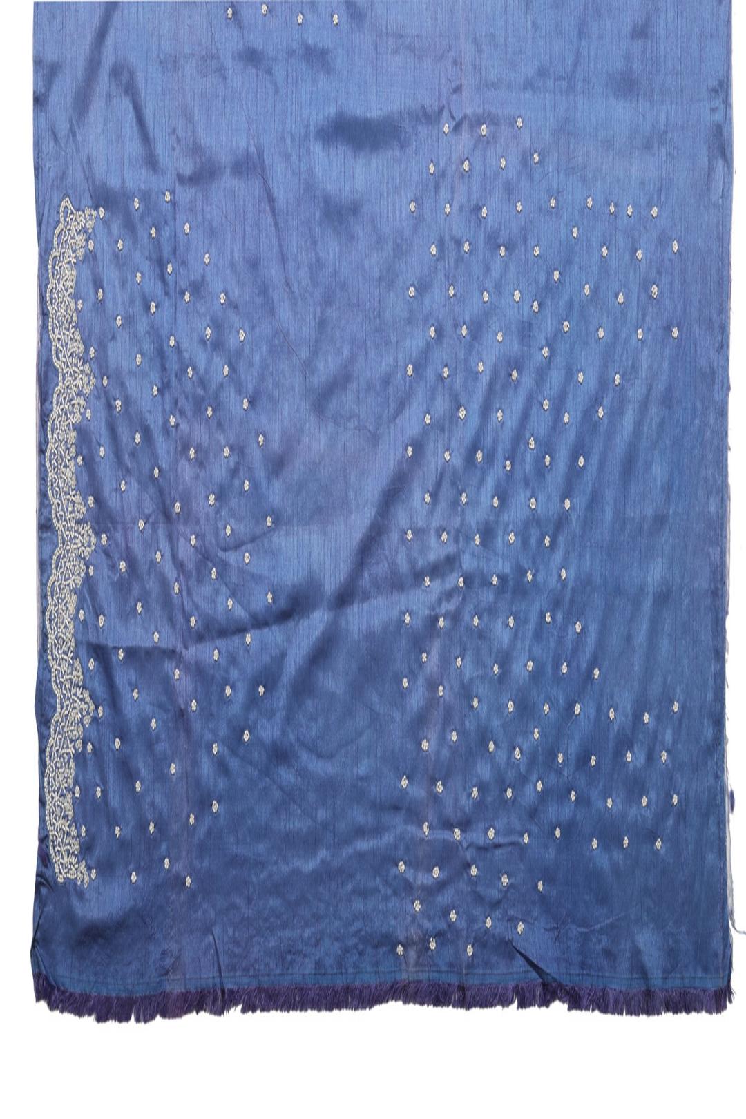 Blue Embroidered Organza Saree DS1011