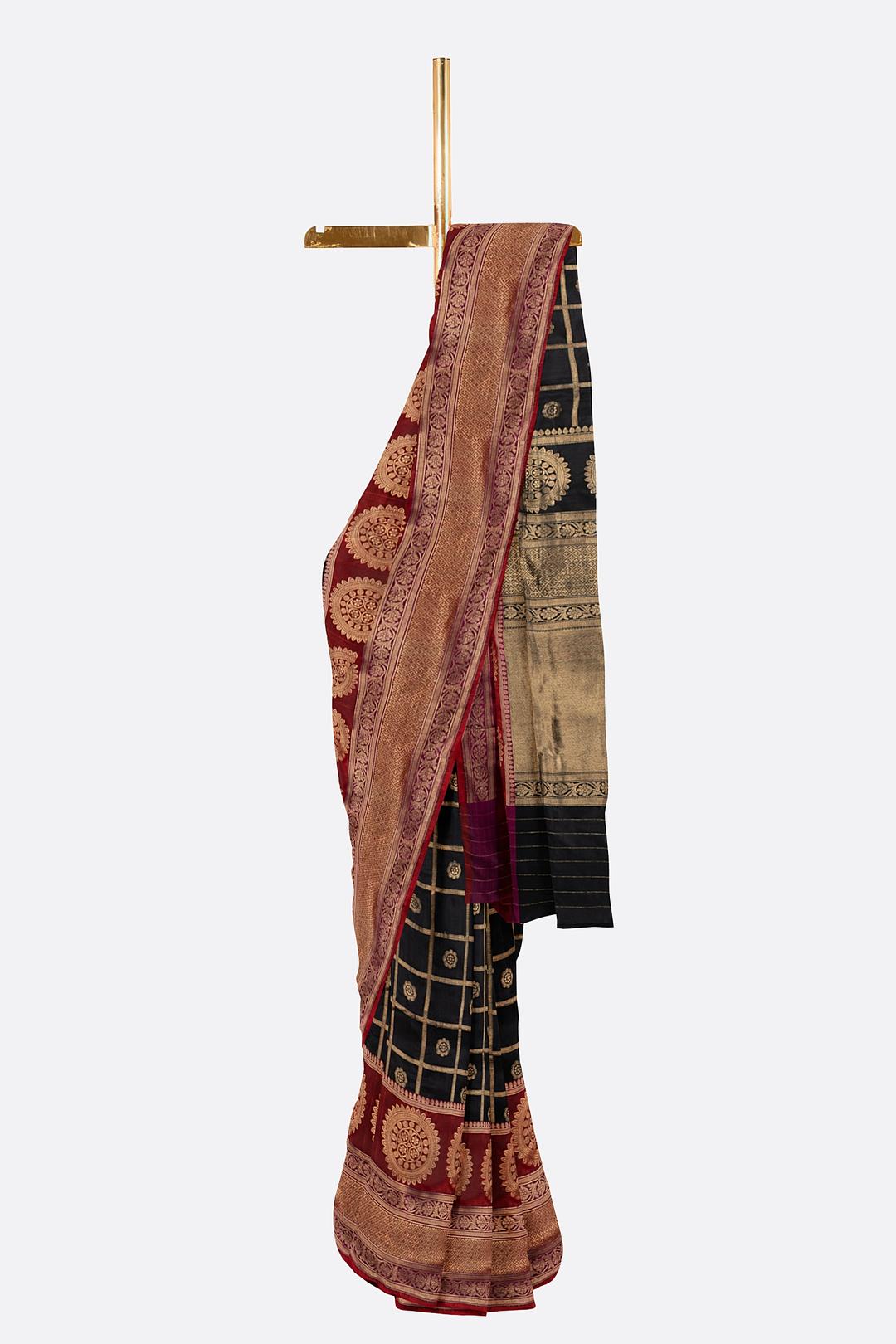 Black Woven Banaras Saree SA0003