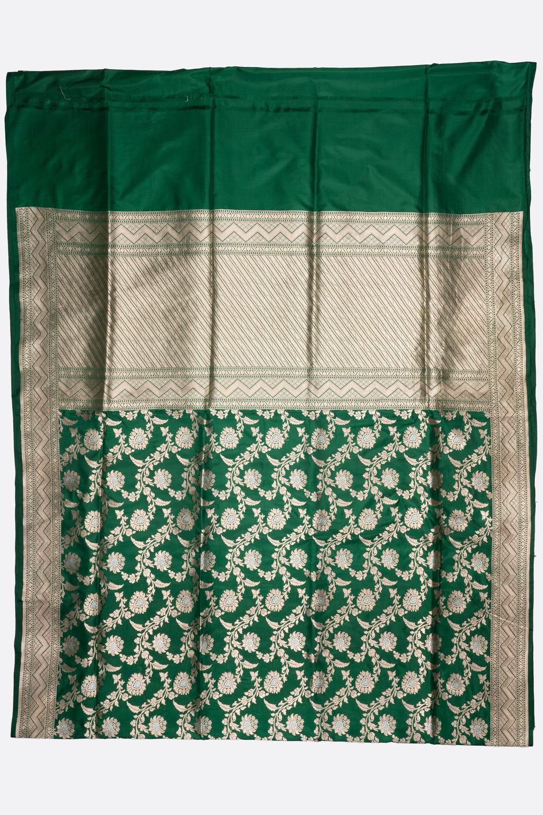 Dark Green Woven Banaras Saree F00211