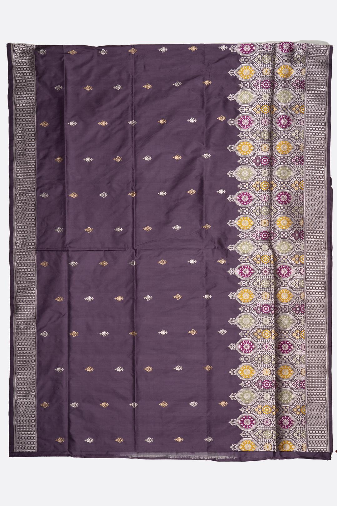 Grape Violet Woven Banaras Saree F00204