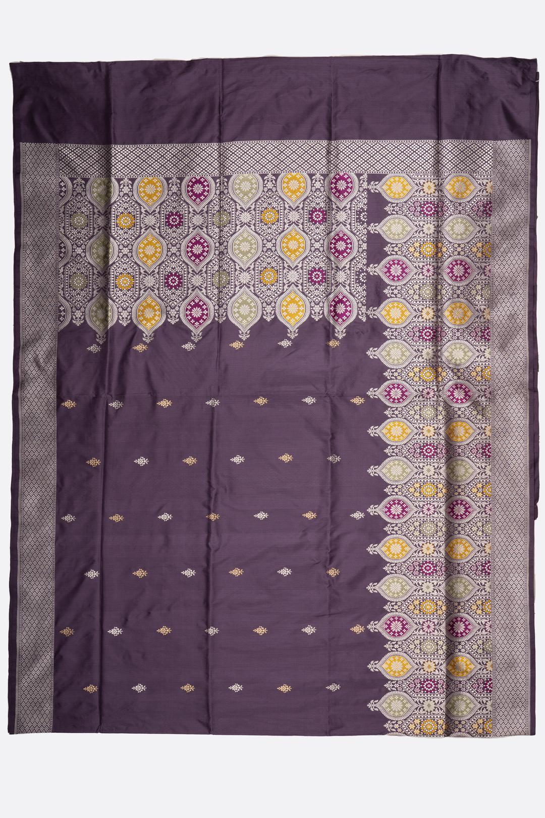 Grape Violet Woven Banaras Saree F00204