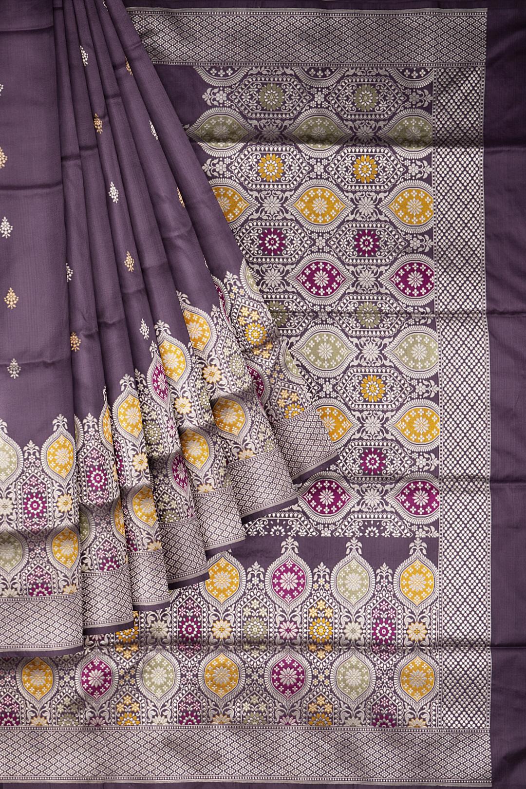 Grape Violet Woven Banaras Saree F00204