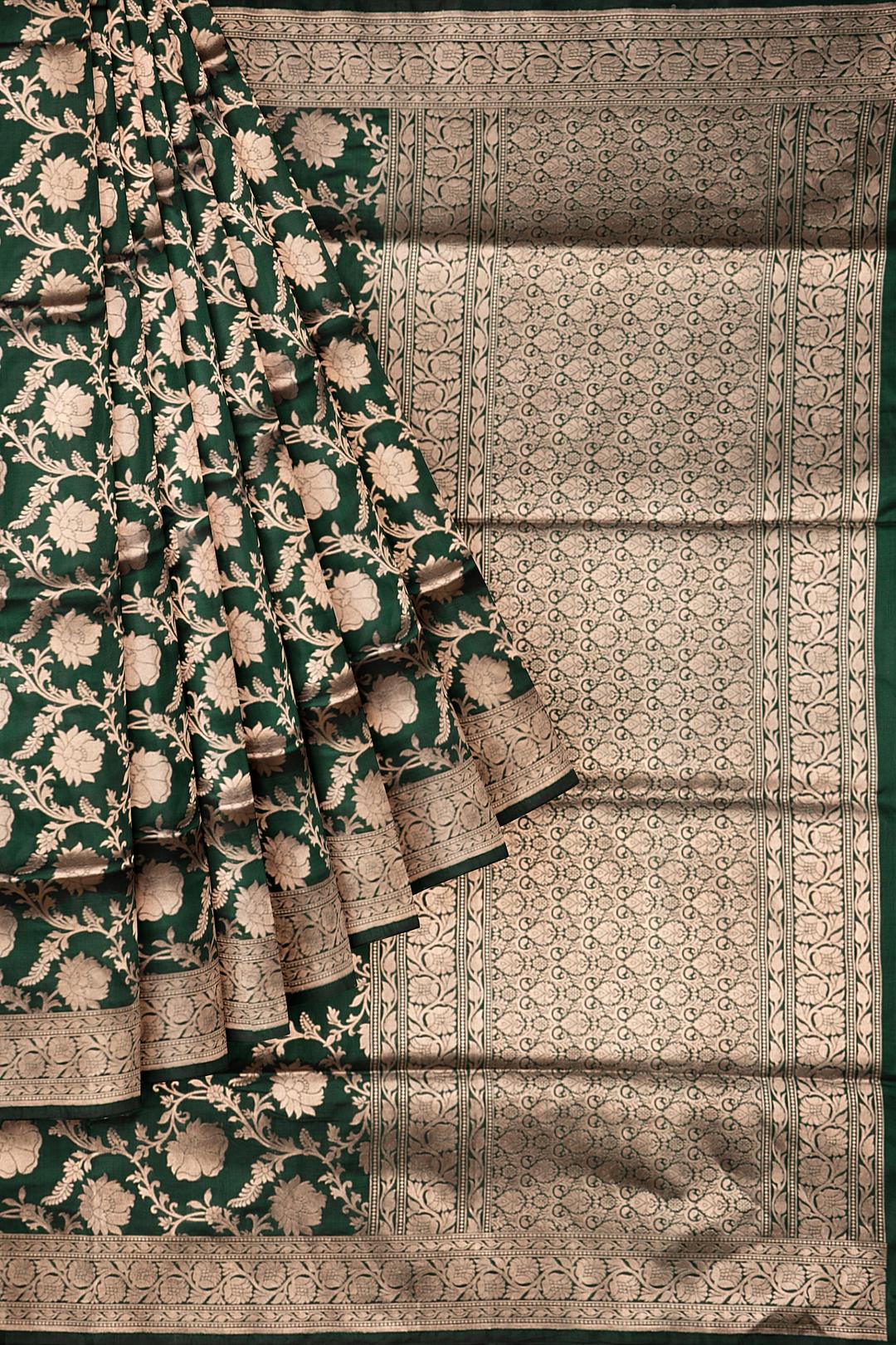 Green Woven Banaras Saree F00209