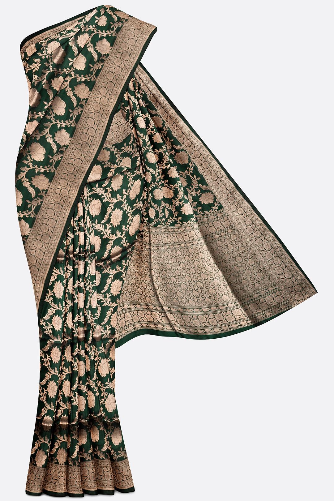 Green Woven Banaras Saree F00209