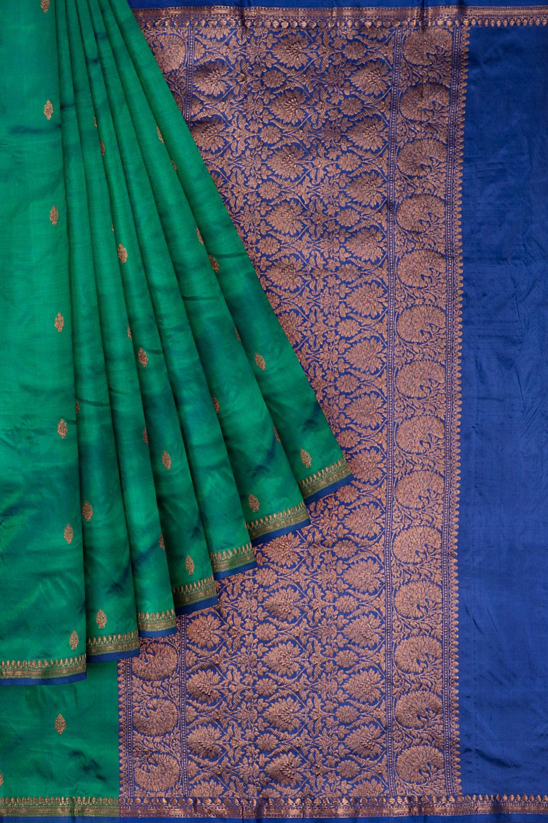 Green Woven Banaras Saree F00955