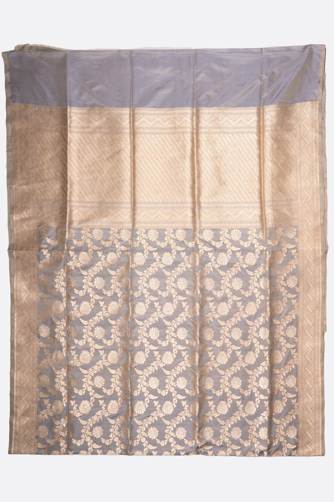 Grey Woven Banaras Saree F00209