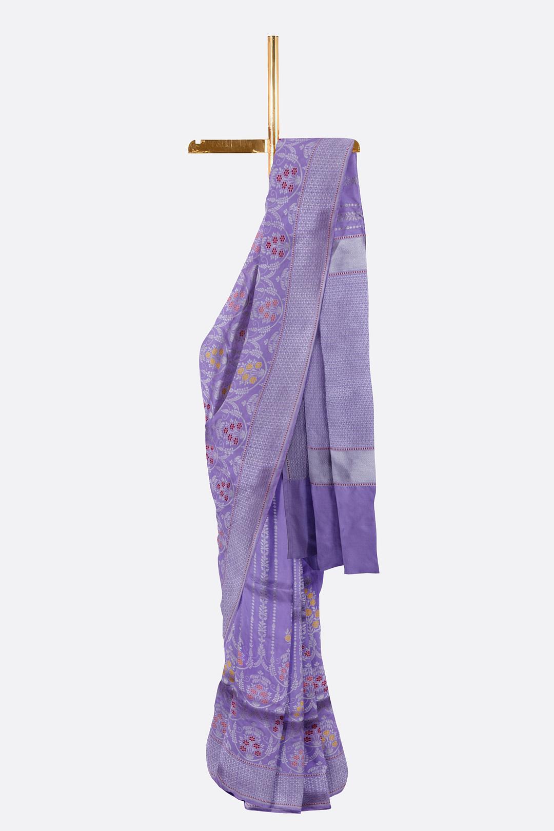 Lavender Woven Banaras Saree F00199