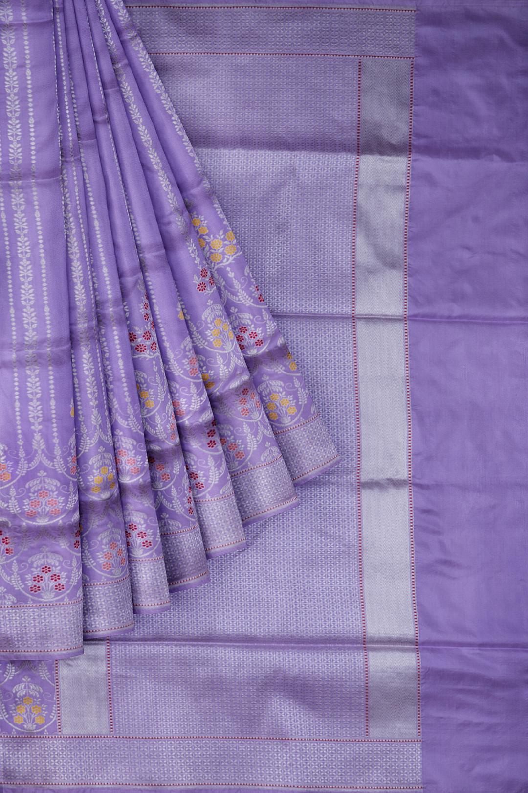 Lavender Woven Banaras Saree F00199