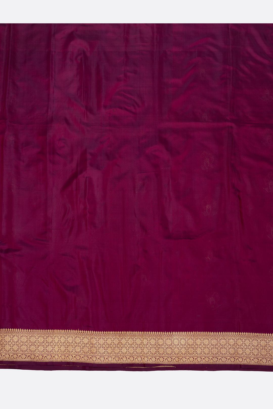 Magenta Woven Banaras Saree F00209