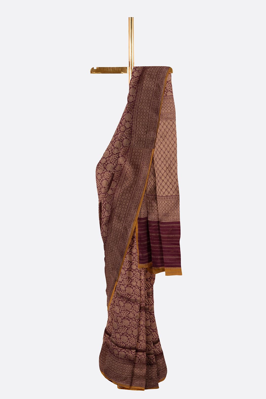 Maroon Woven Banaras Saree ES0474