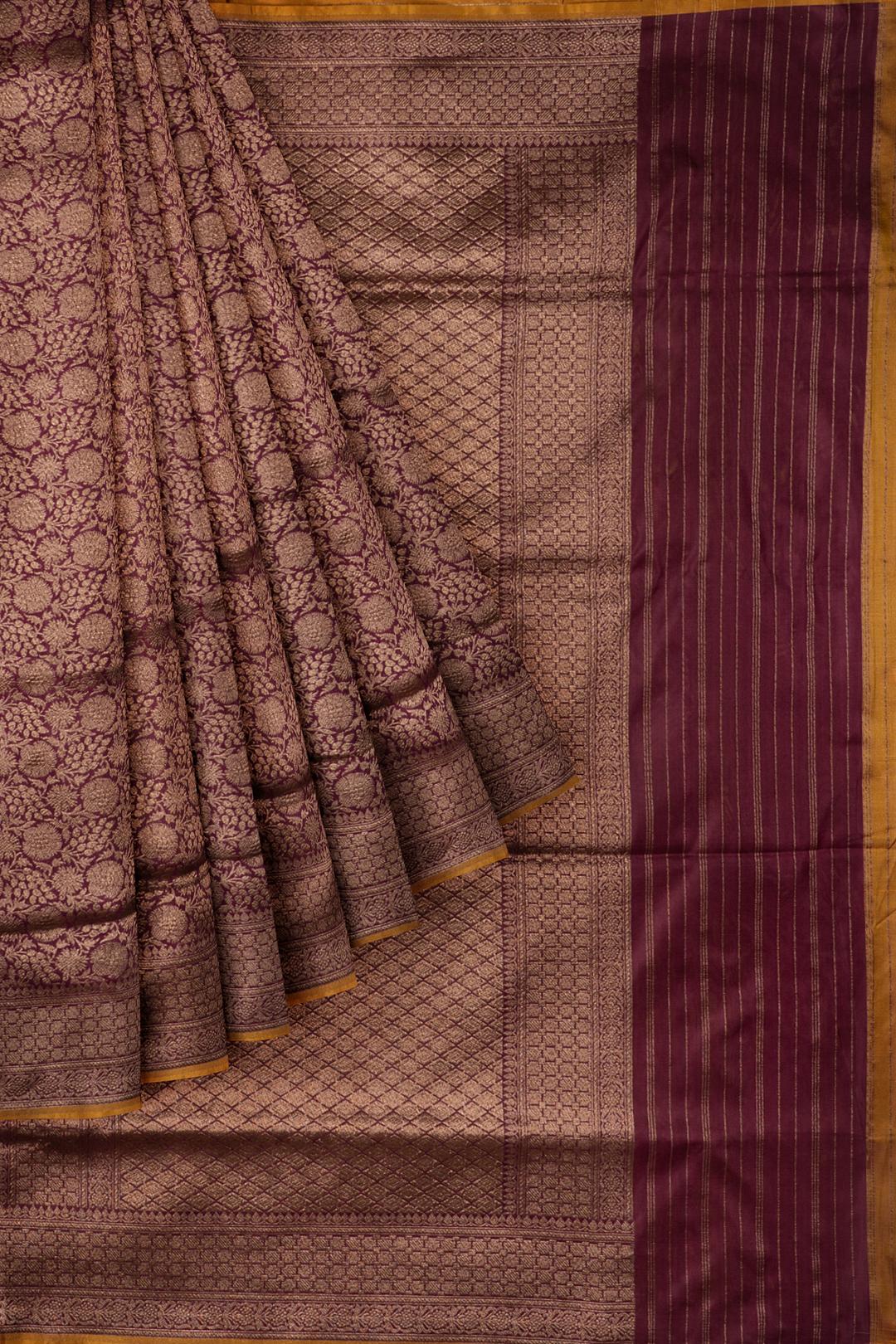 Maroon Woven Banaras Saree ES0474