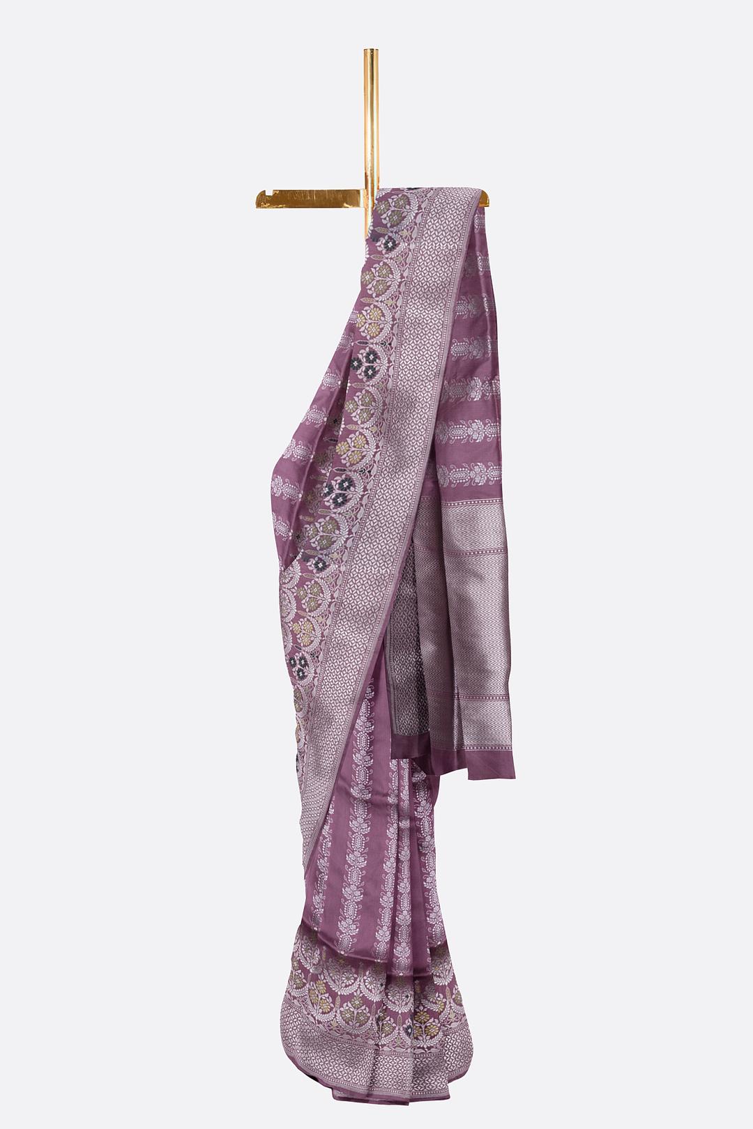 Onion Pink Woven Banaras Saree F00201