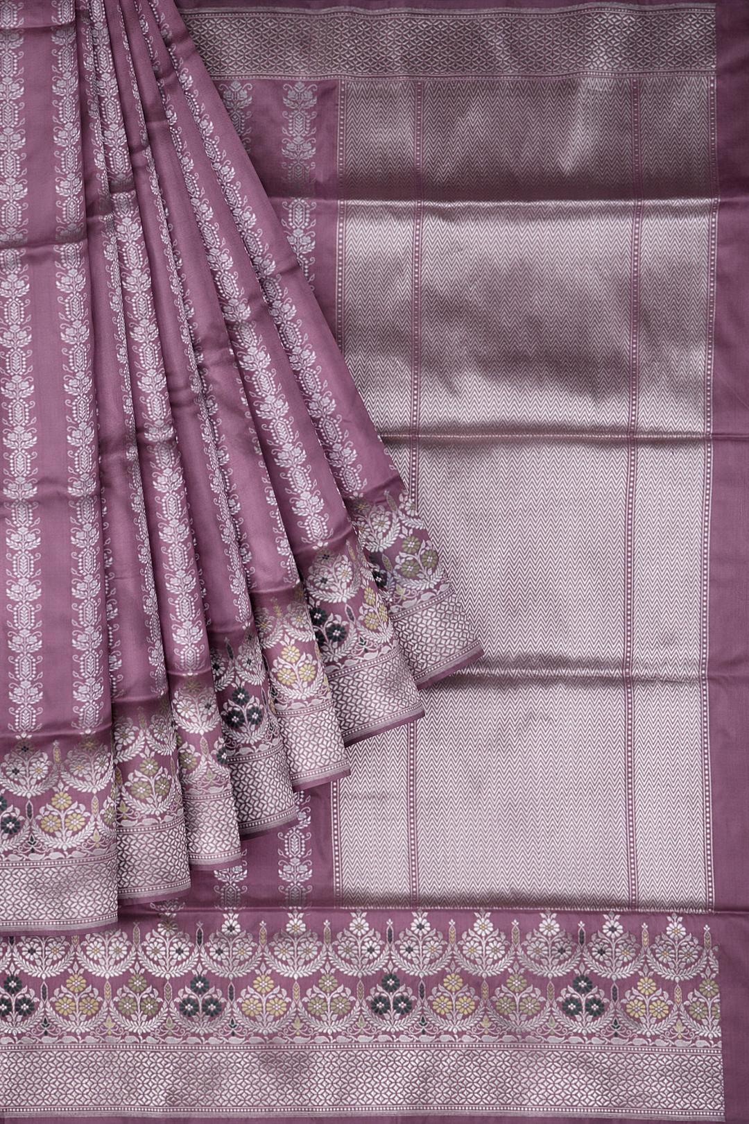 Onion Pink Woven Banaras Saree F00201