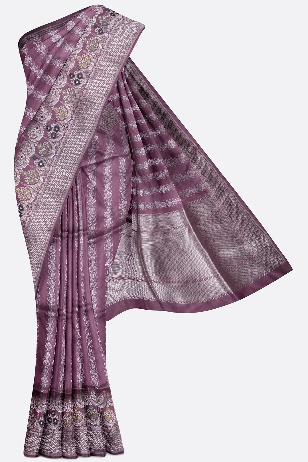 Onion Pink Woven Banaras Saree F00201