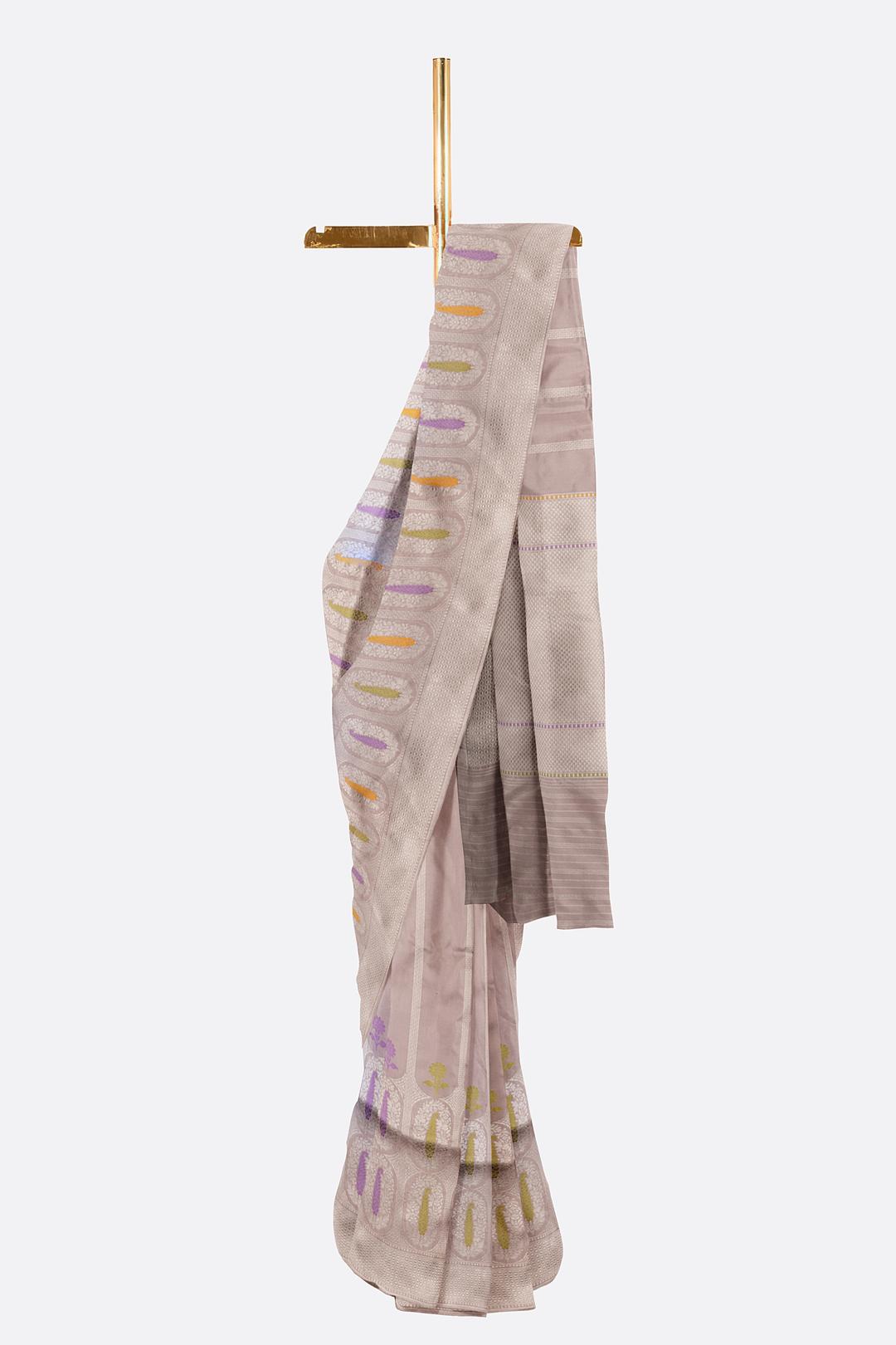 Pale Lavender Woven Banaras Saree F00203