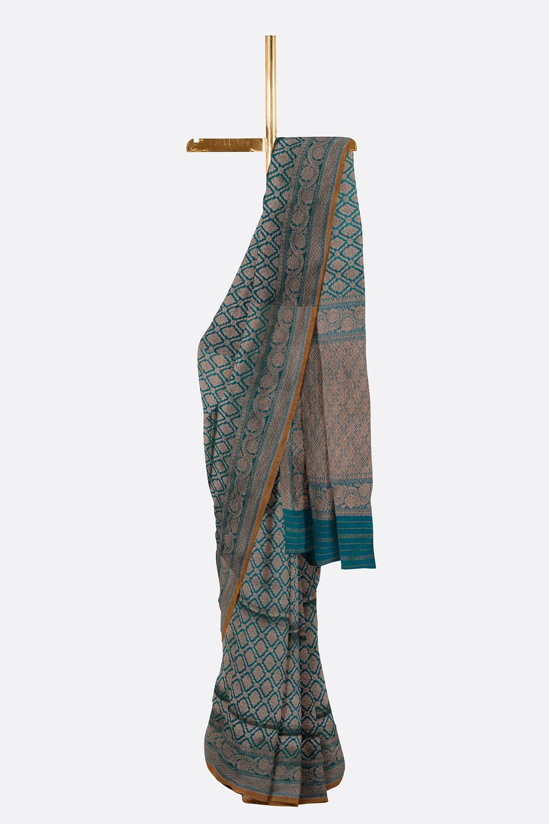 Peacock Blue Woven Banaras Saree ES0474