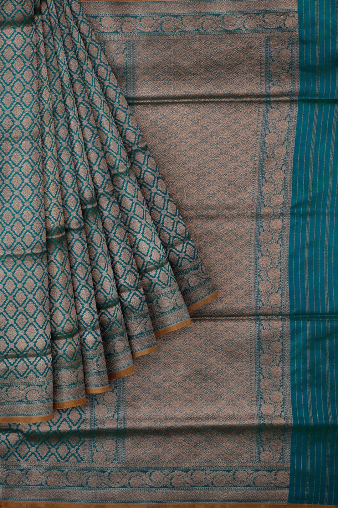 Peacock Blue Woven Banaras Saree ES0474