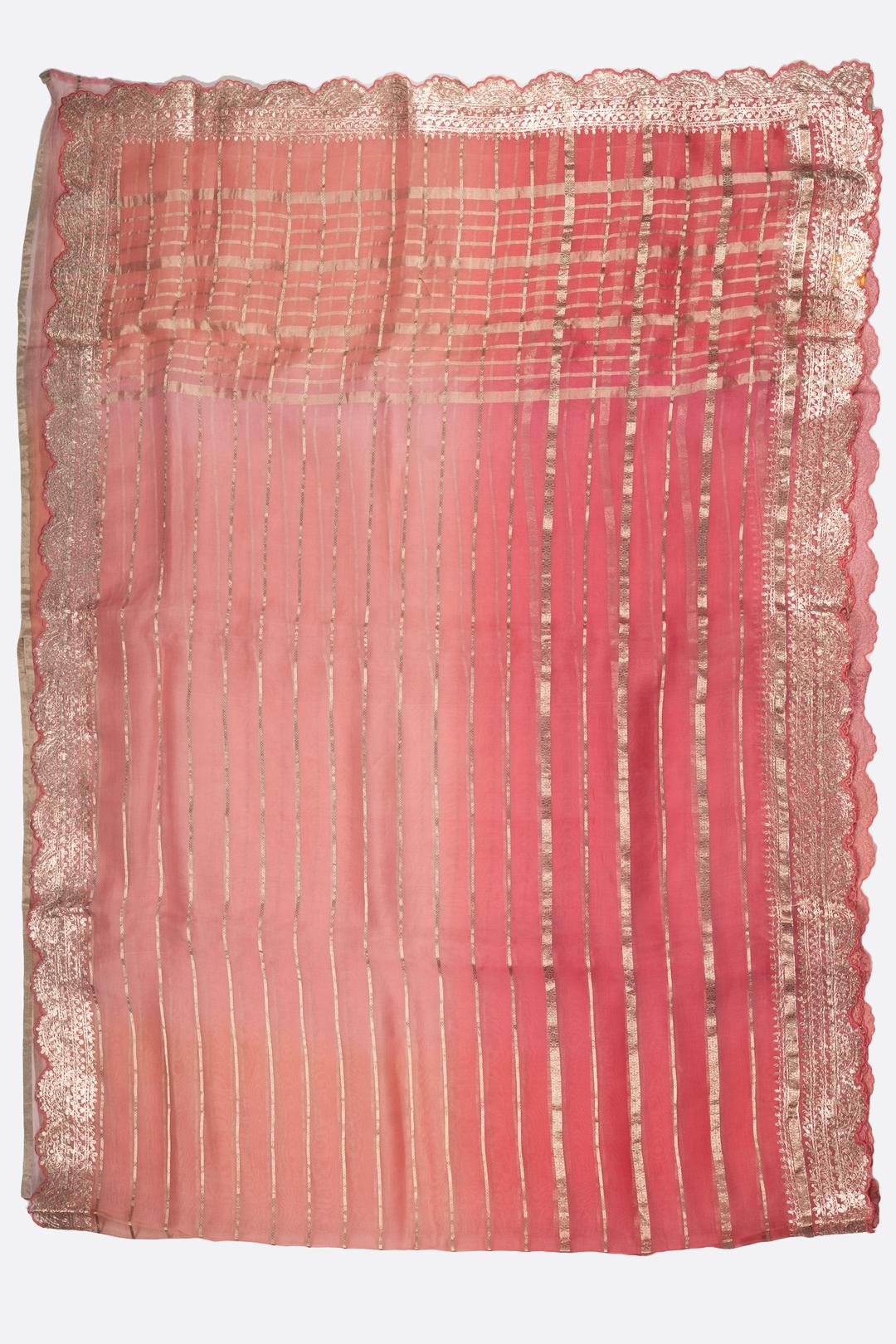 Pink Plain Organza Saree F01106