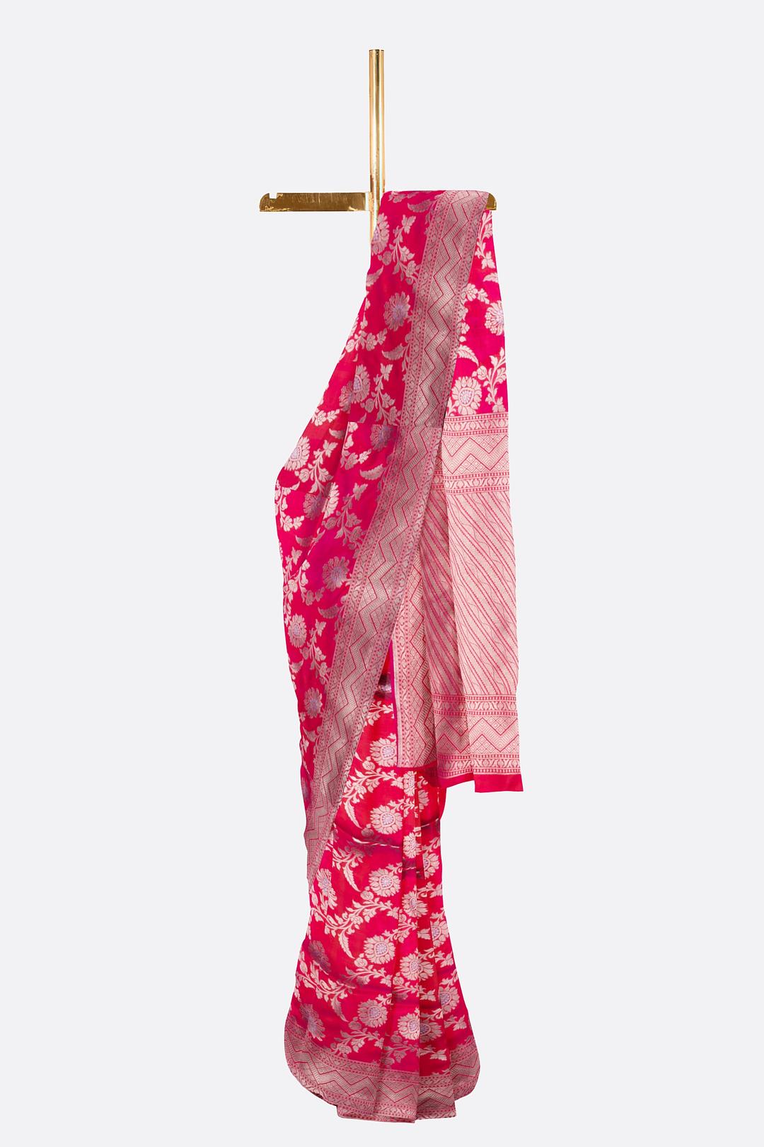 Pink Woven Banaras Saree F00209