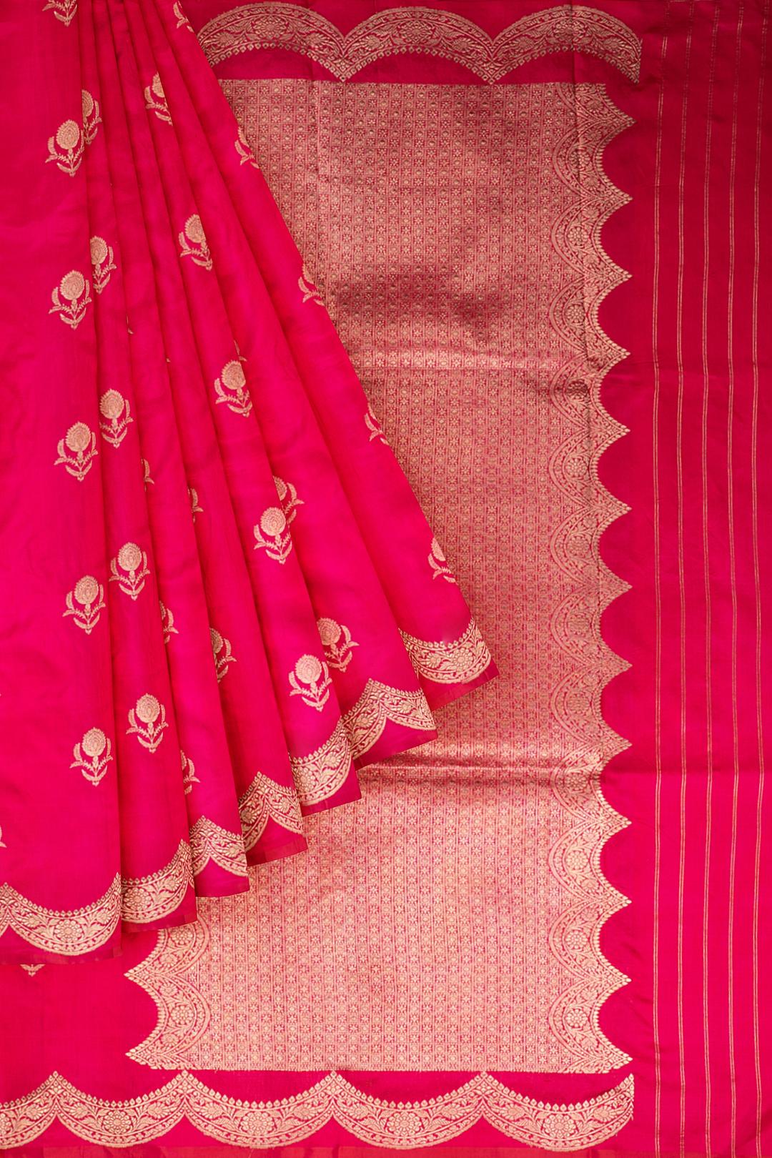 Pink Woven Banaras Saree F00443