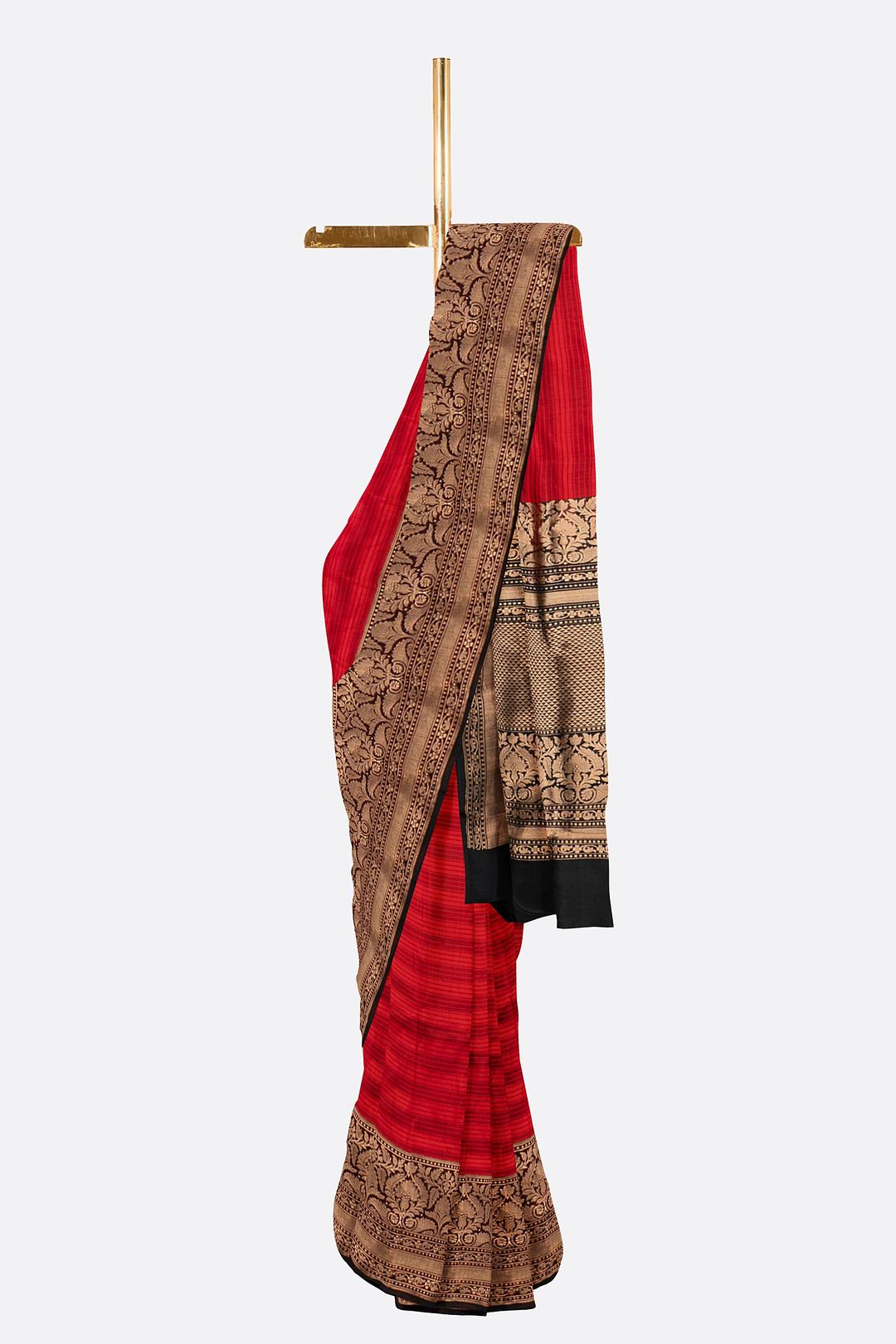 Red Woven Banaras Saree AB0717