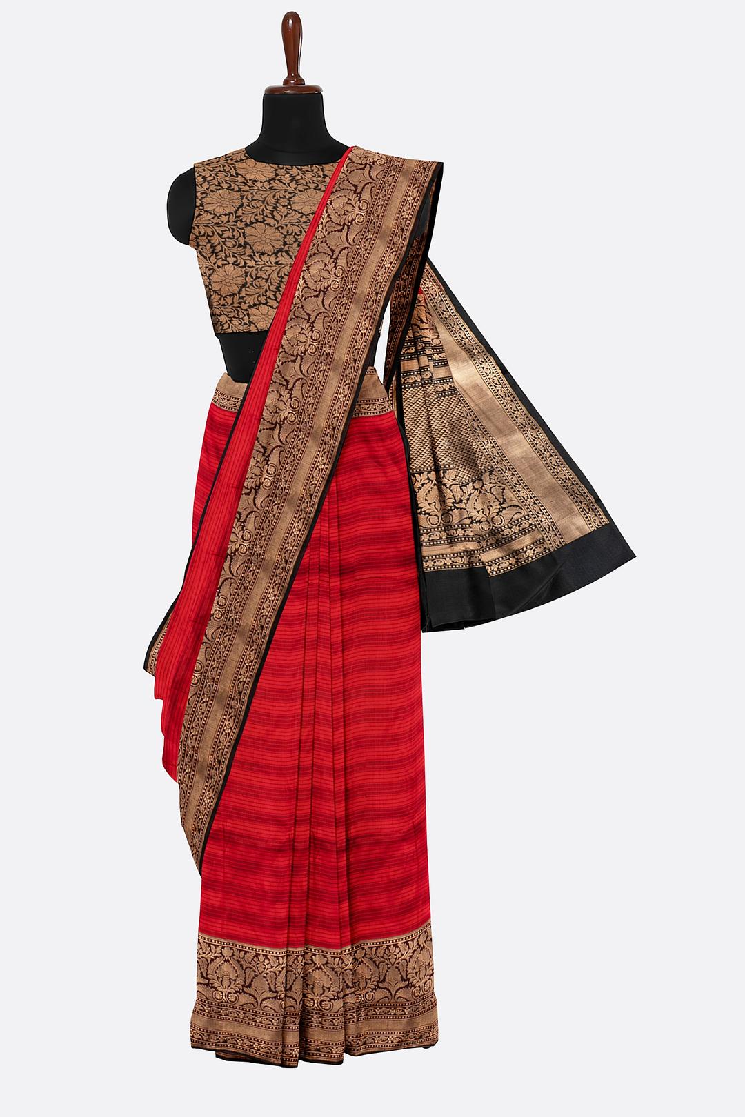 Red Woven Banaras Saree AB0717