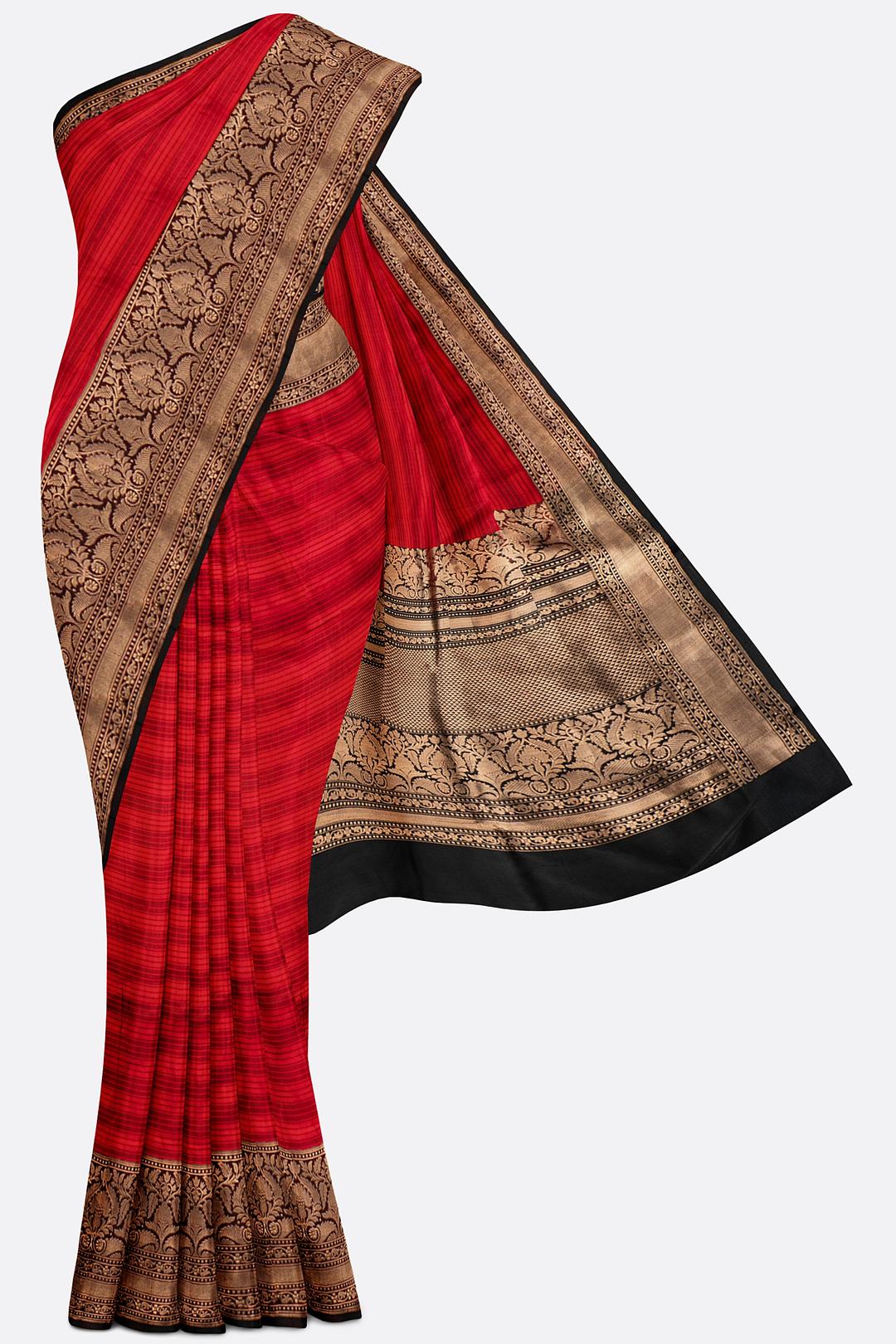 Red Woven Banaras Saree AB0717