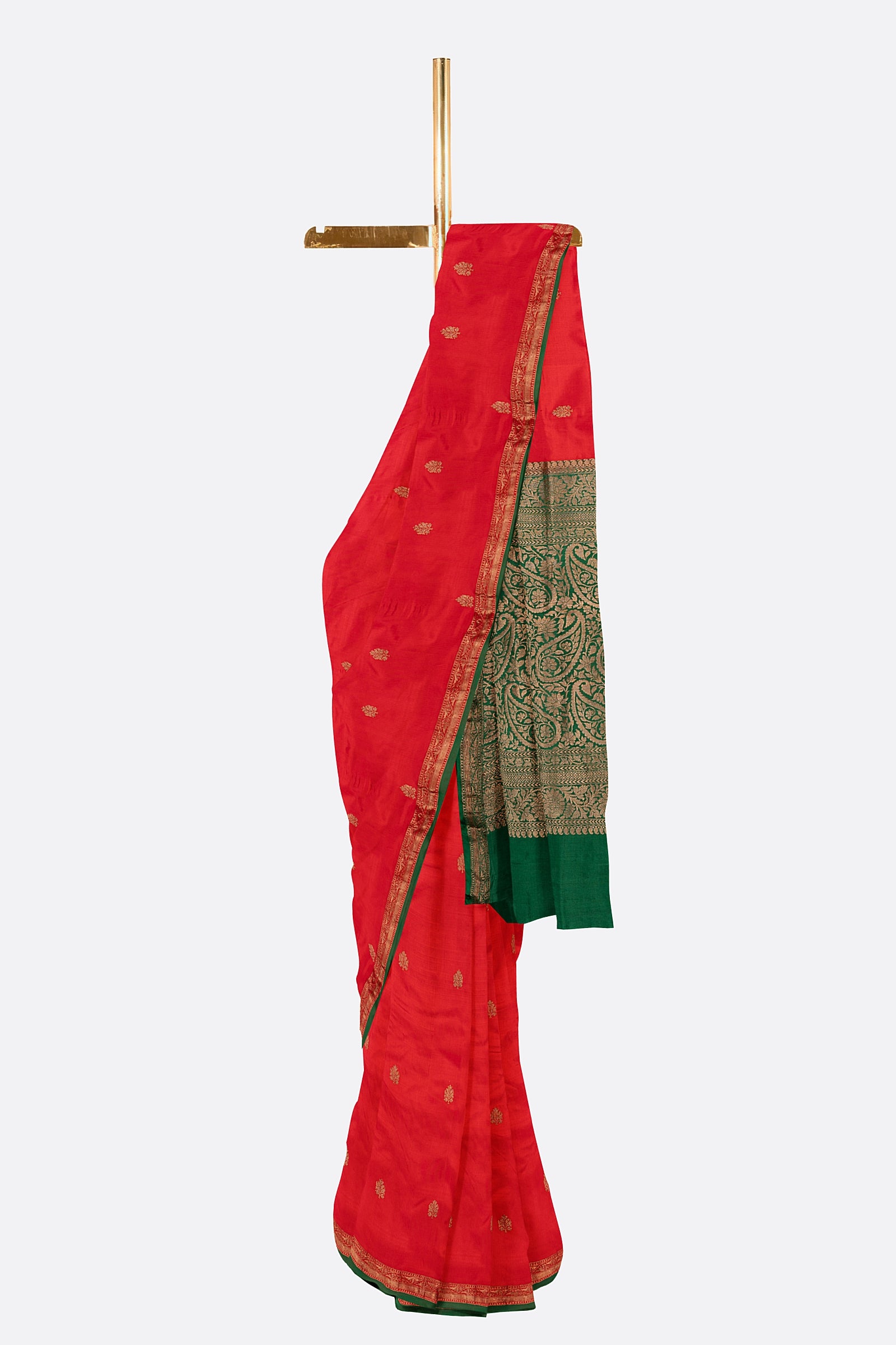 Red Woven Banaras Saree F00955