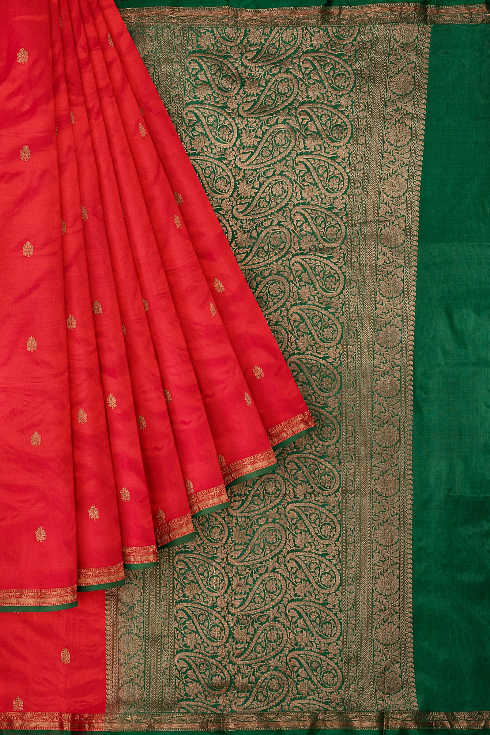 Red Woven Banaras Saree F00955