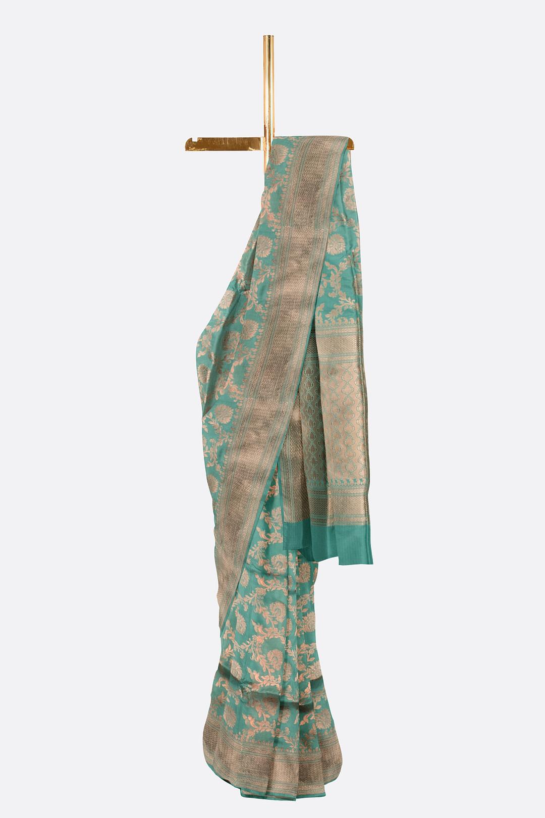 Sky Blue Woven Banaras Saree F00211