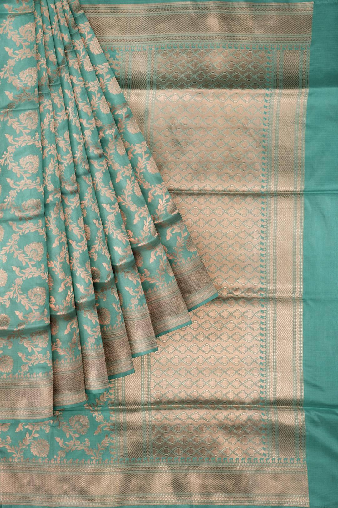 Sky Blue Woven Banaras Saree F00211