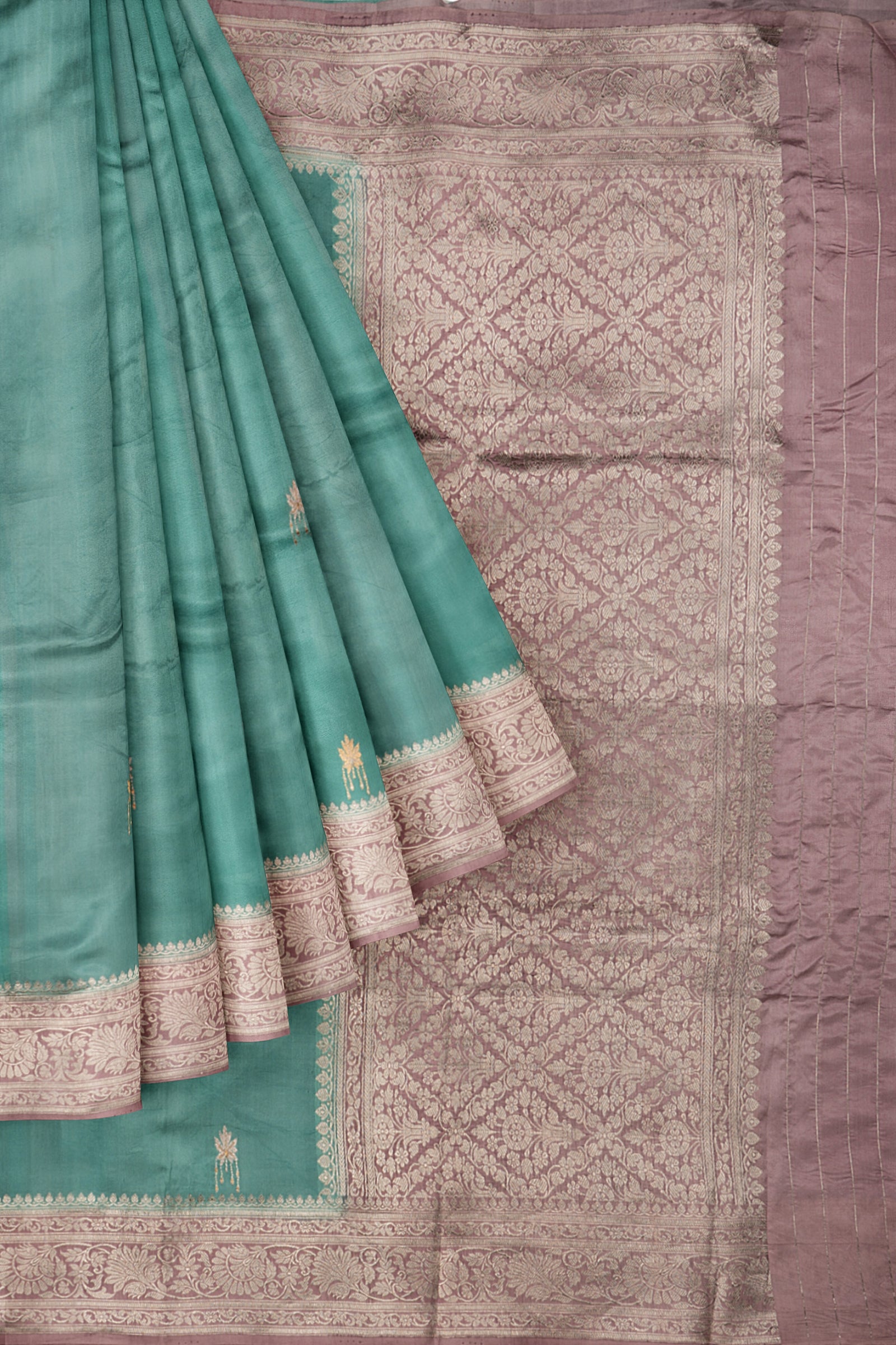 Sky Blue Woven Banaras Saree F00384