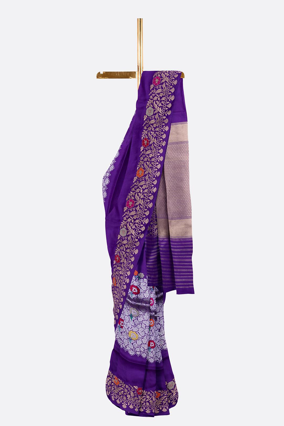 Violet Woven Banaras Saree F00201