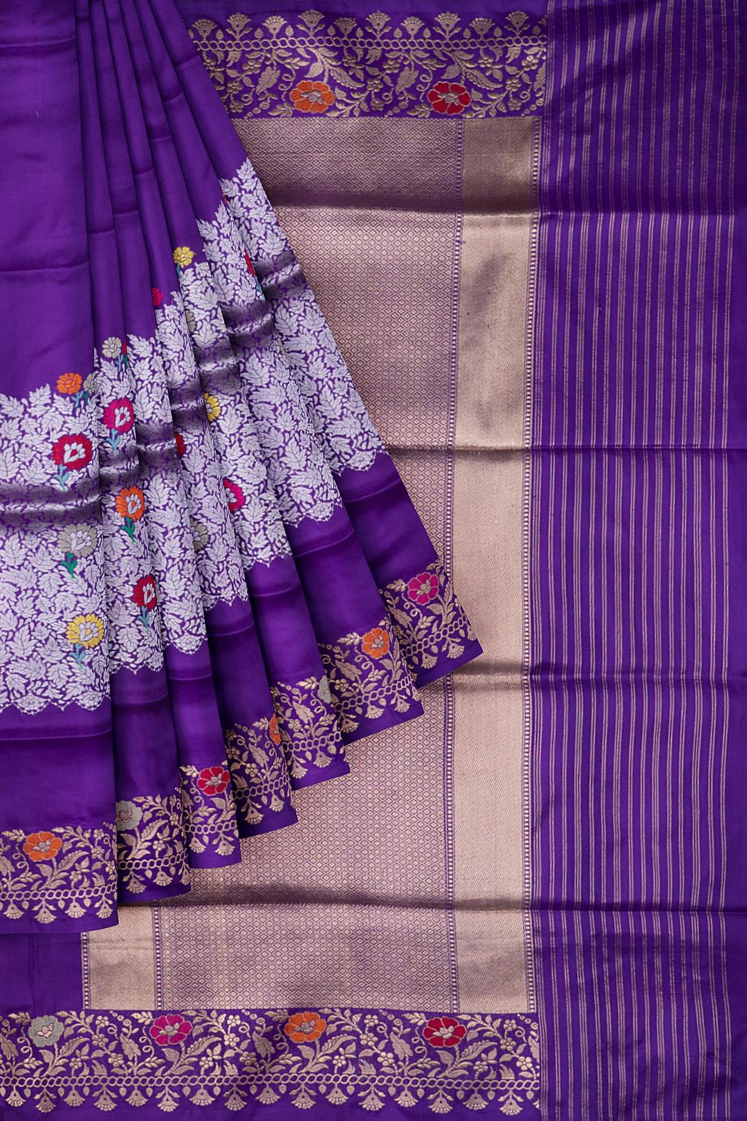 Violet Woven Banaras Saree F00201