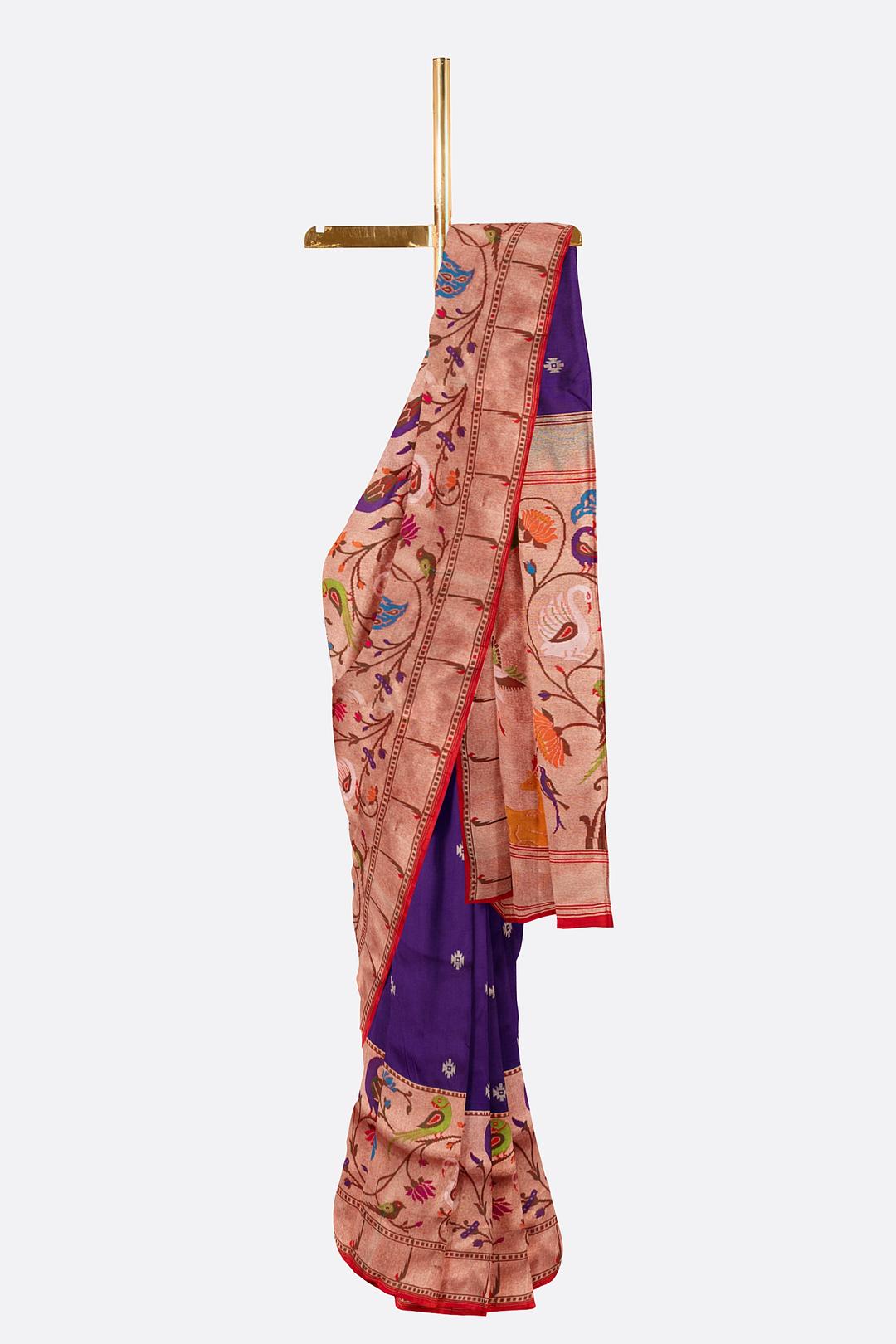 Violet Woven Banaras Saree F00388