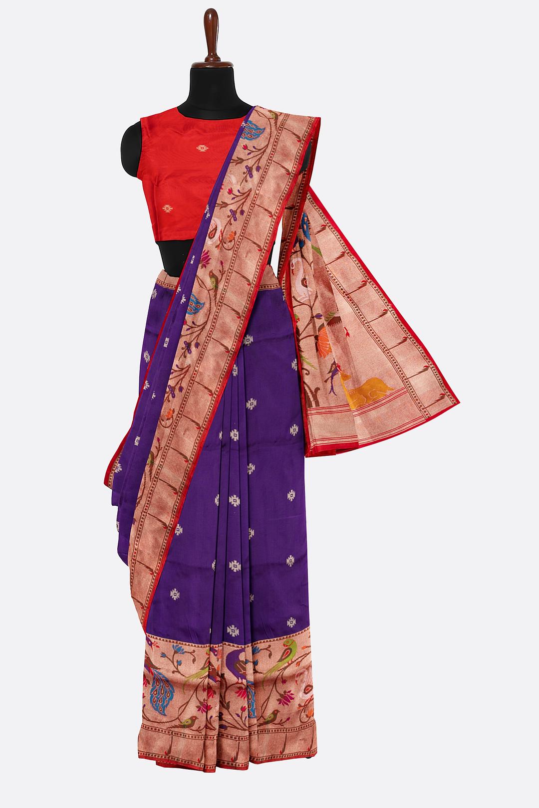 Violet Woven Banaras Saree F00388