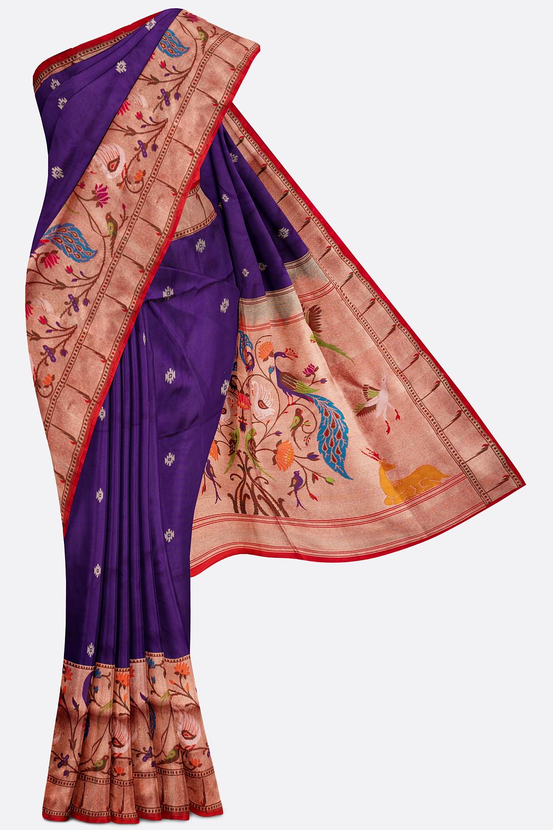 Violet Woven Banaras Saree F00388