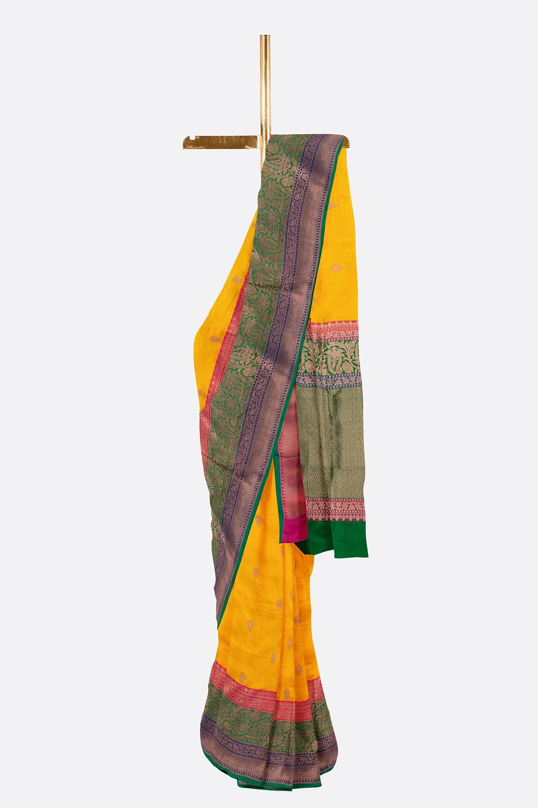 Yellow Woven Banaras Saree AB0719