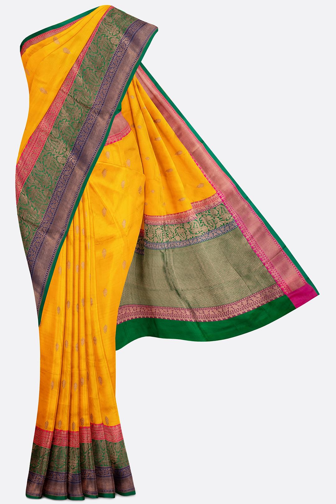 Yellow Woven Banaras Saree AB0719