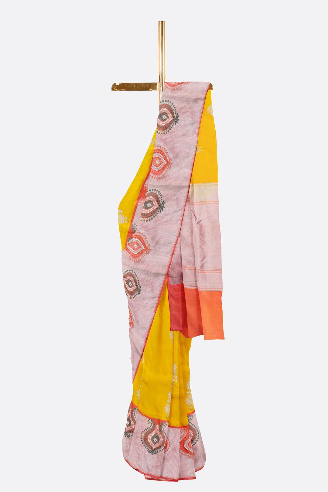 Yellow Woven Banaras Saree BS1147