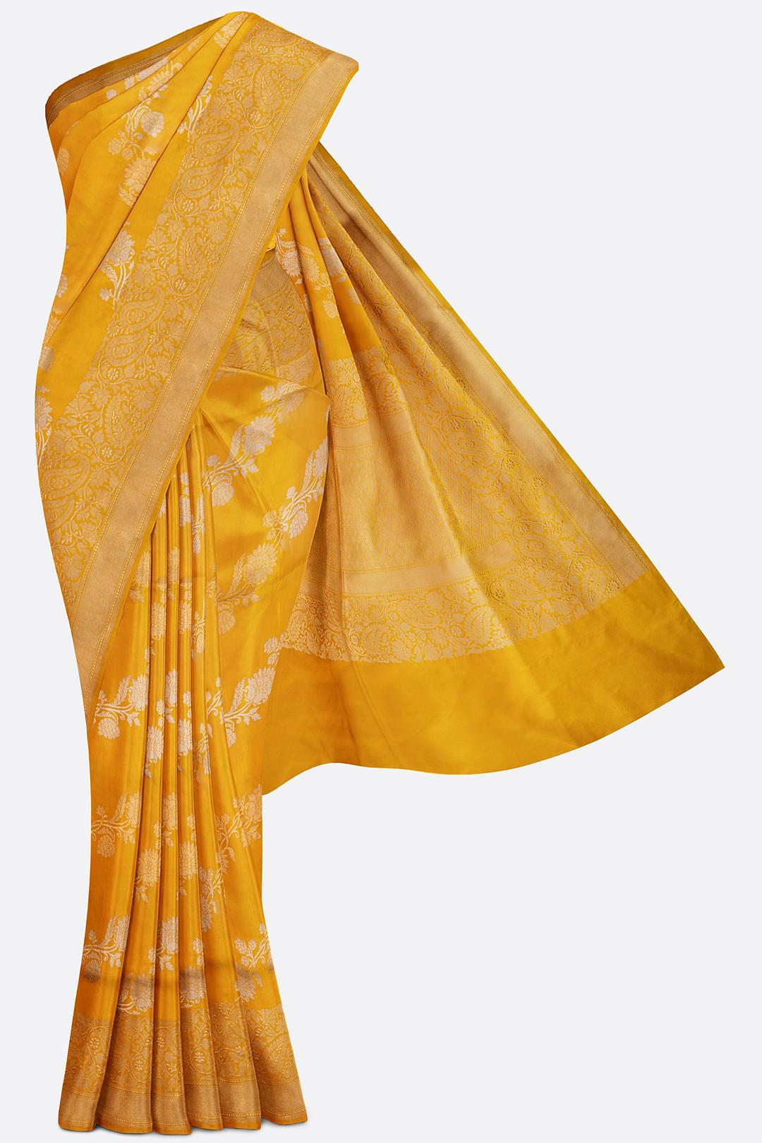 Yellow Woven Banaras Saree F00202