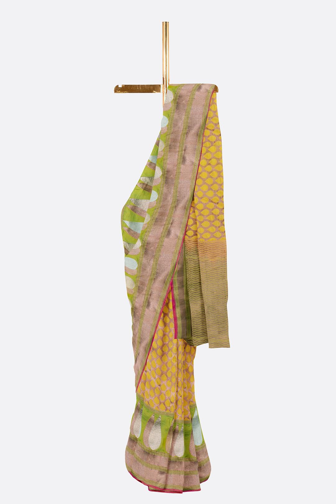 Yellow Gold Woven Banaras Saree HB004