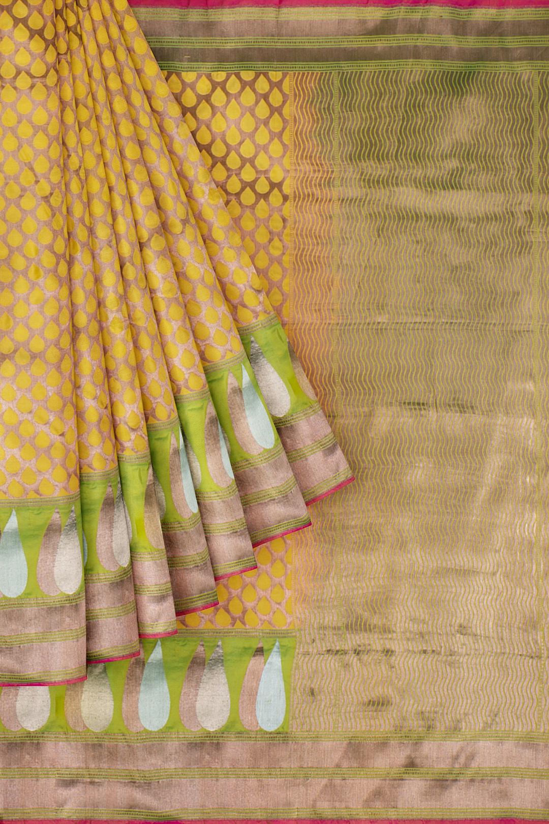 Yellow Gold Woven Banaras Saree HB004