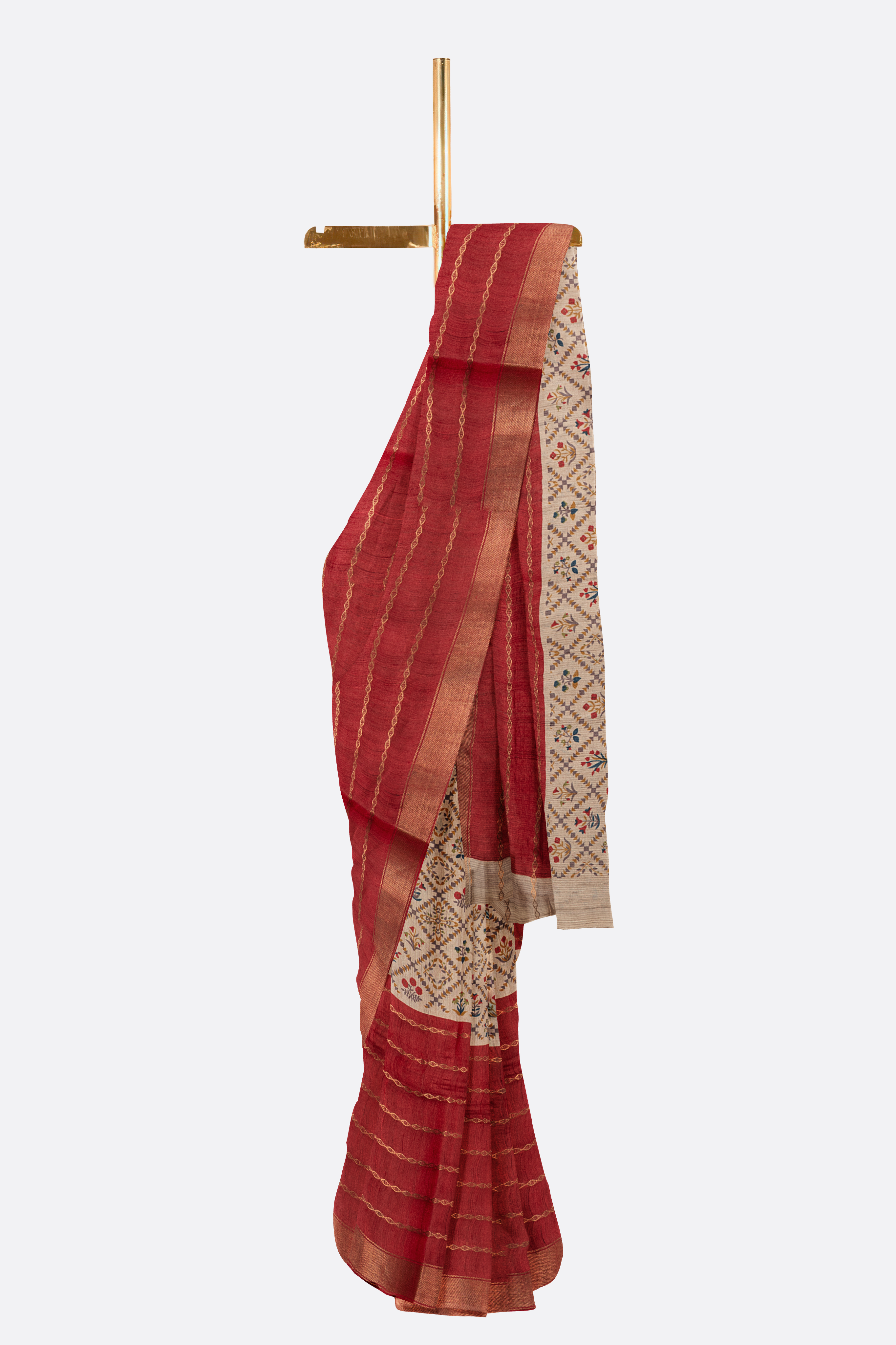 Red Tussar Saree